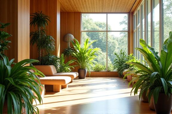 Diseño biófilo madera sostenible naturaleza